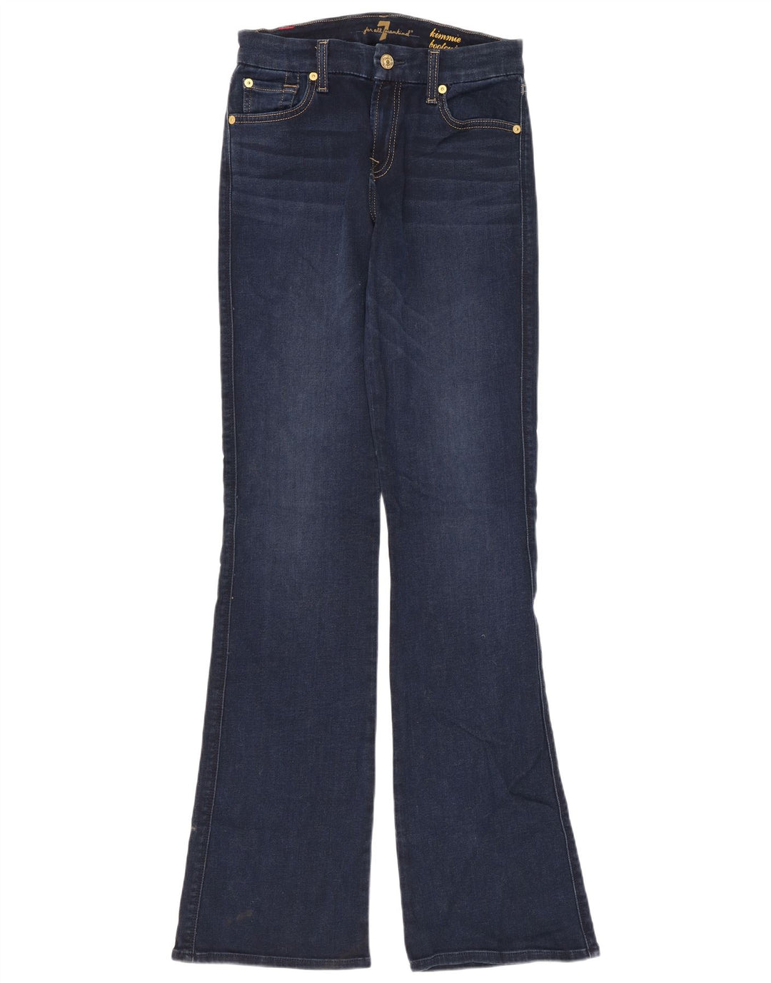 7 For All Mankind Jeans feminino bootcut W26 L33 algodão azul marinho