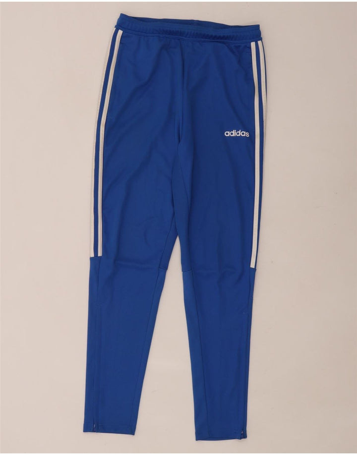ADIDAS Womens Climalite Calças de treino UK 10 Pequeno Azul Poliéster