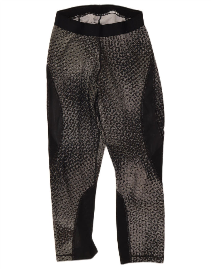 Nike Womens Capri Leggings UK 12 Medium Grey Colourblock