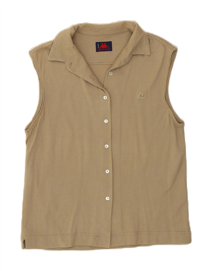 KAPPA Womens Sleeveless Shirt Blouse UK 18 XL Beige Vintage Kappa and Second-Hand Kappa from Messina Hembry 