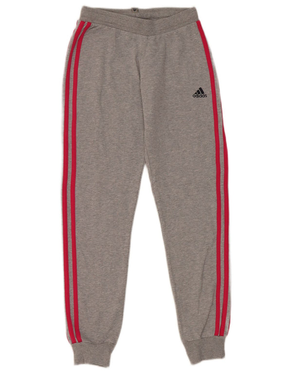 Adidas meninas calças de treino joggers 11-12 anos cinza manchado algodão