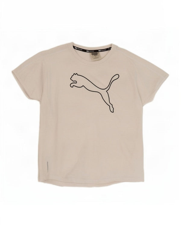 Camiseta feminina Puma Graphic UK 16 grande poliéster branco