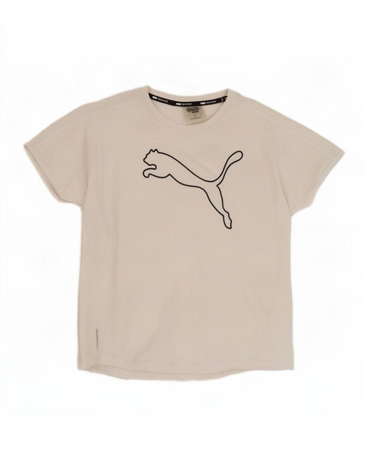 Camiseta feminina Puma Graphic UK 16 grande poliéster branco