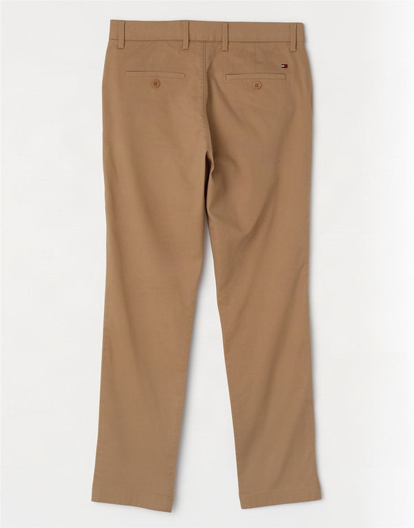 Tommy Hilfiger Mens Slim Chino Calças W29 L30 Algodão Bege