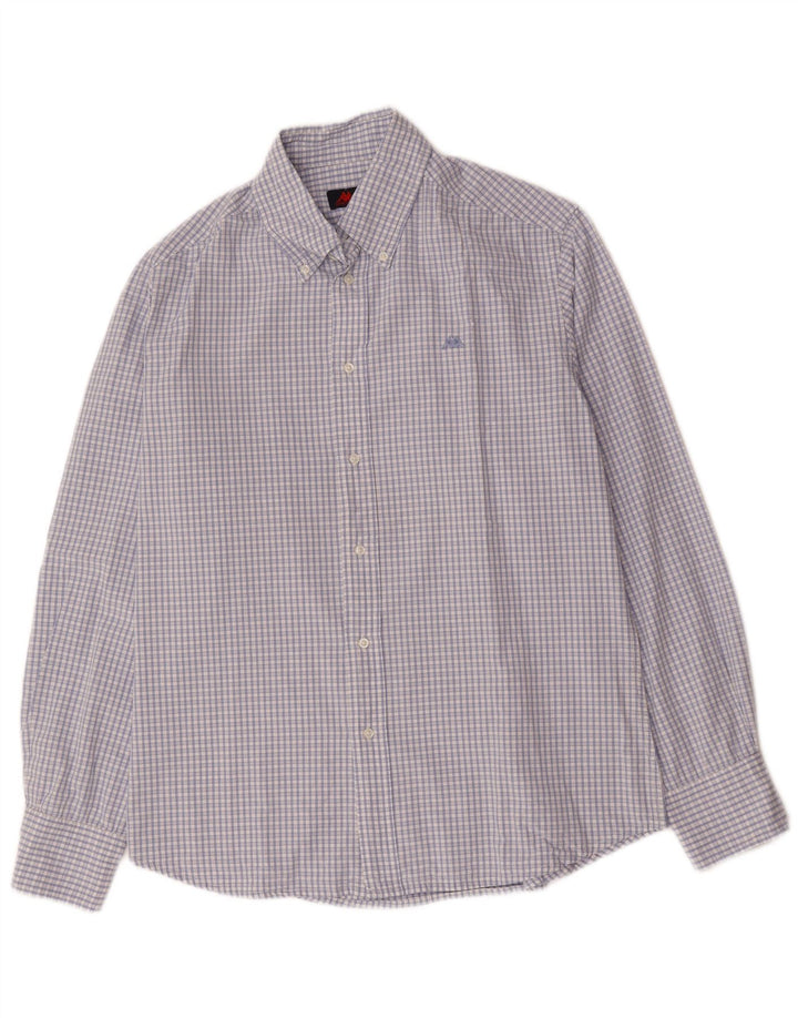 Camisa masculina KAPPA grande algodão guingão azul