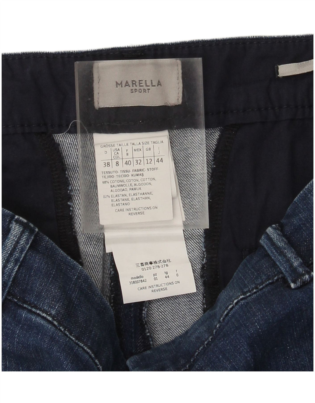 Marella Jeans Slim Feminino UK 12 Médio W32 L27 Azul Algodão