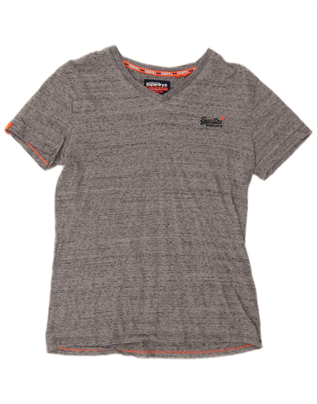 Camiseta masculina SUPERDRY top pequeno algodão manchado cinza
