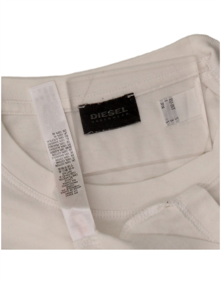 DIESEL Camiseta masculina gráfica top pequeno algodão branco