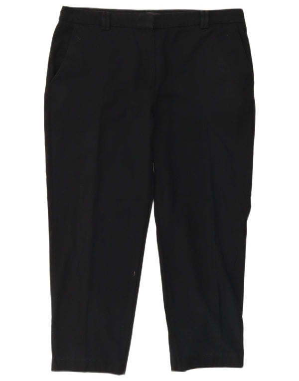 Calça chino reta feminina Marks & Spencer Reino Unido 14 grande W36 L26 preta