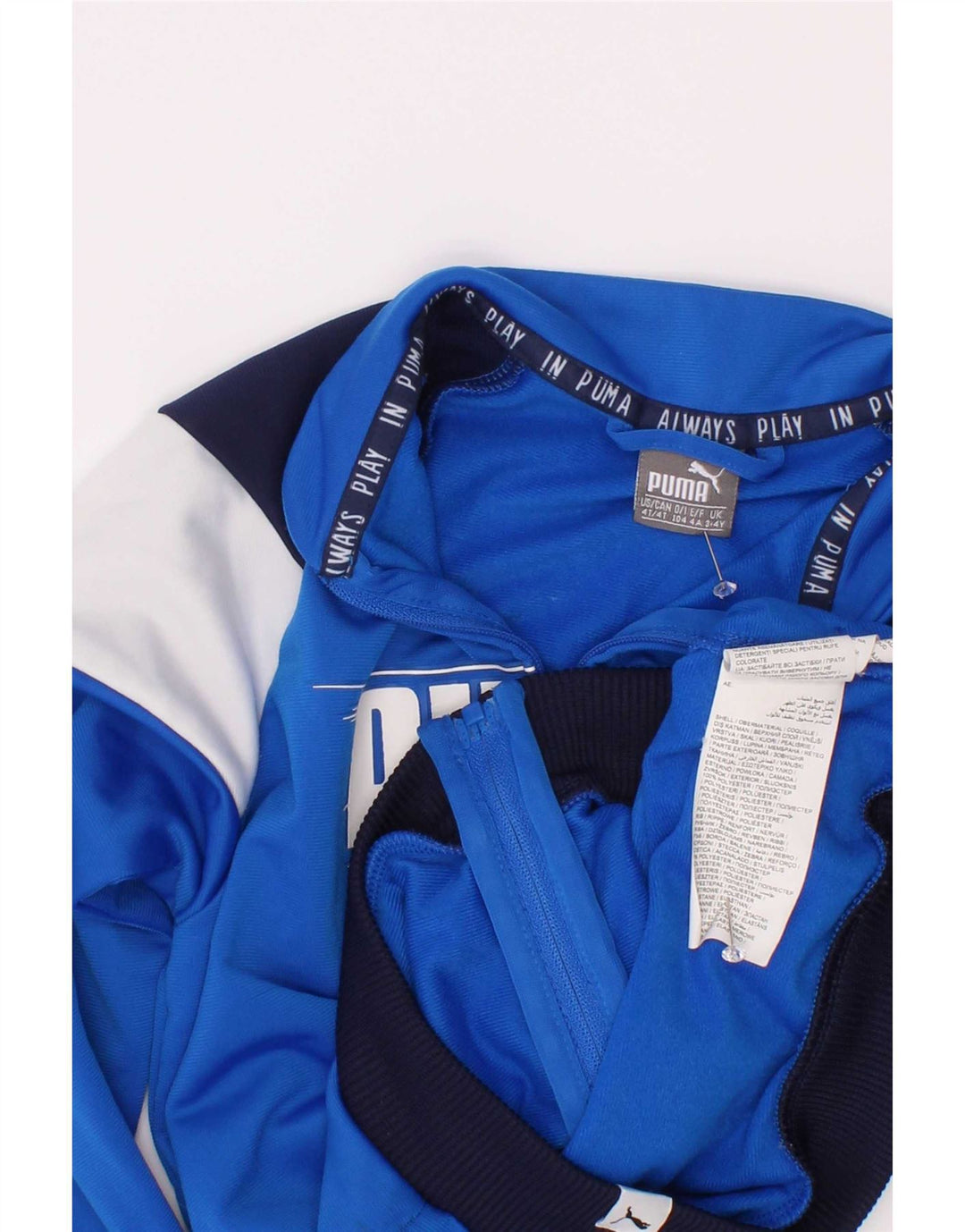 Jaqueta Puma Boys Graphic Tracksuit Top 3-4 anos Azul Colorblock Poliéster