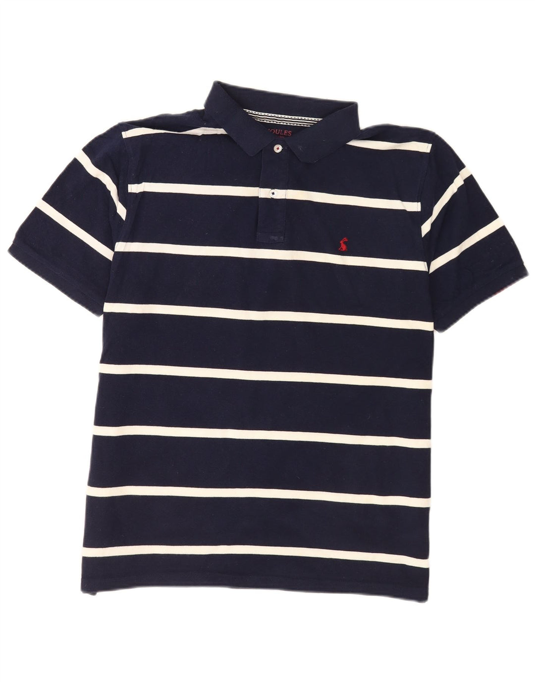 Camisa polo masculina Joules grande algodão listrado azul marinho