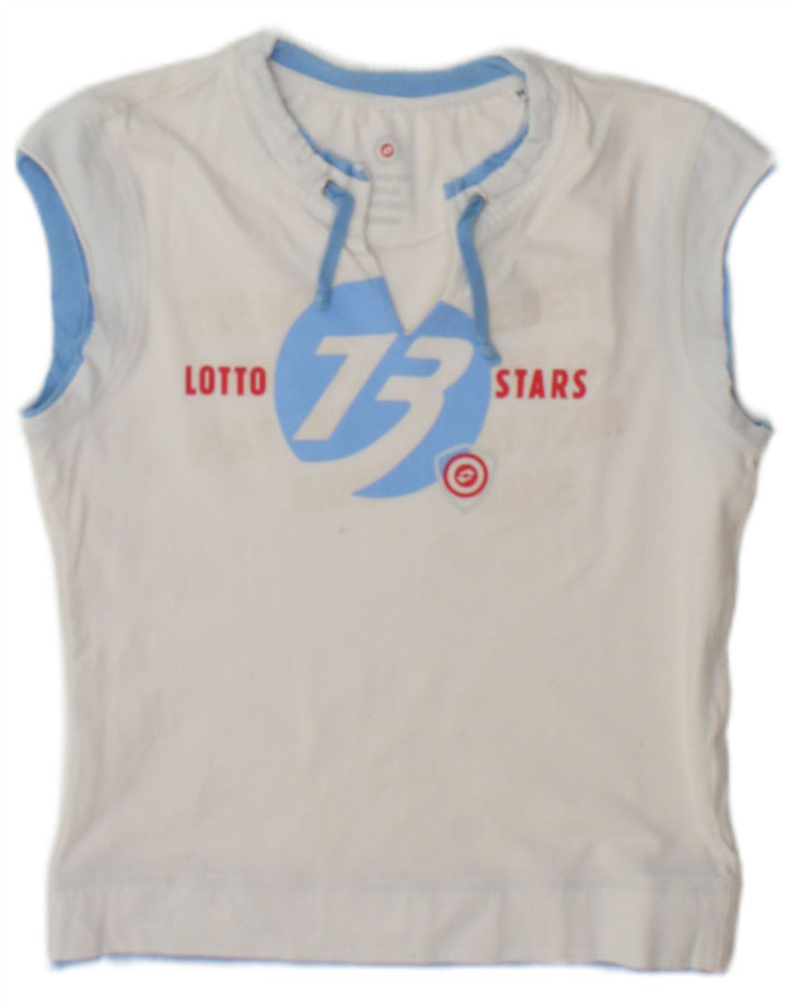 Top de colete gráfico feminino Lotto UK 12 médio branco