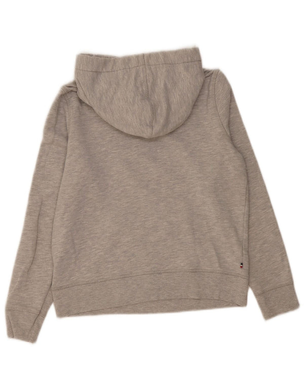 Suéter com capuz gráfico feminino Tommy Hilfiger Reino Unido 10 pequeno algodão cinza