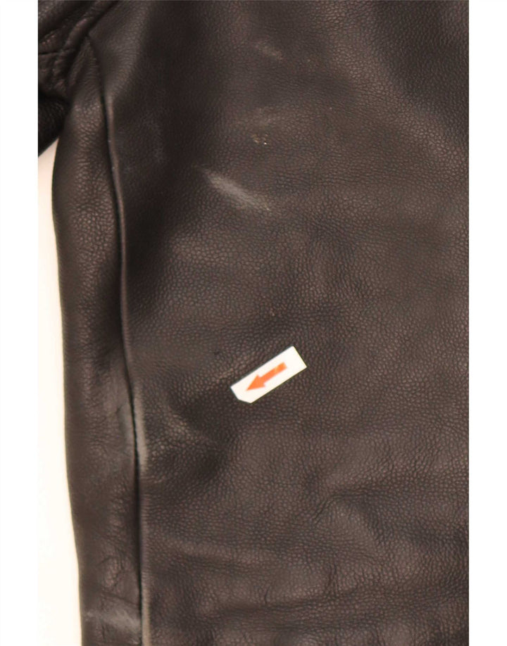 Jaqueta masculina vintage de couro para motociclista UK 36 pequena preta