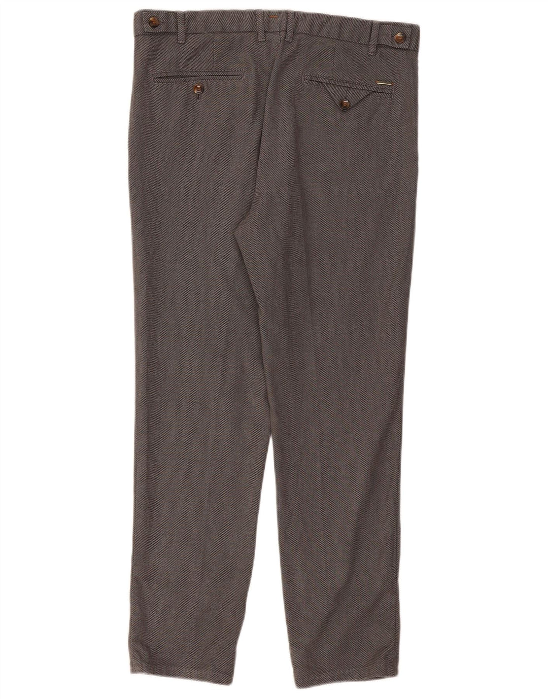 ZARA Mens Slim Suit Calças EU 42 Grande W32 L28 Cinza Houndstooth