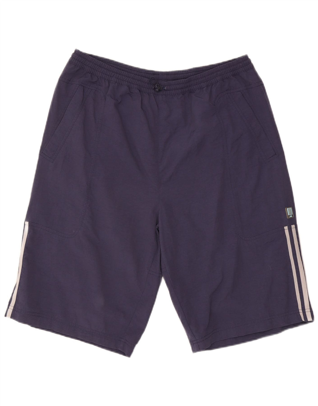 Shorts esportivos masculinos ADIDAS grandes poliéster azul marinho