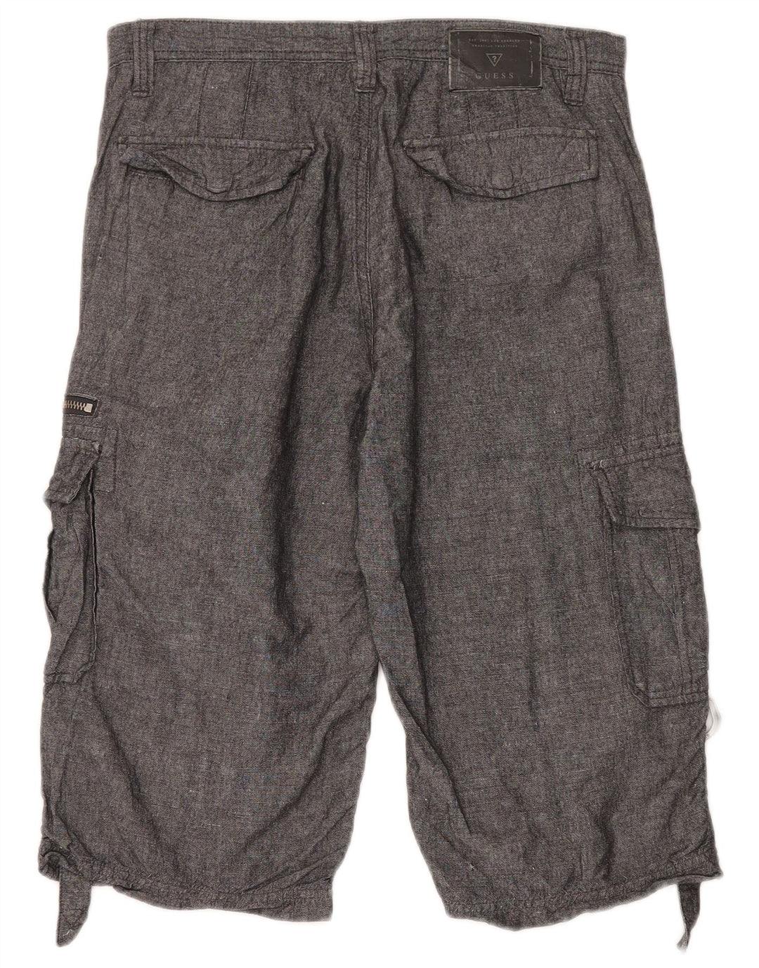 Guess Mens Cargo Shorts W30 Linho Cinza Médio