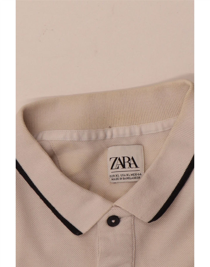 Camisa polo masculina Zara XL branca colorblock
