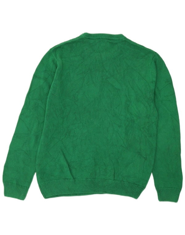 Suéter masculino Chaps com gola redonda e algodão verde grande