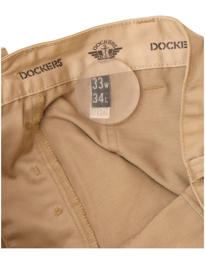 Calça cargo masculina Dockers reta W33 L34 algodão bege