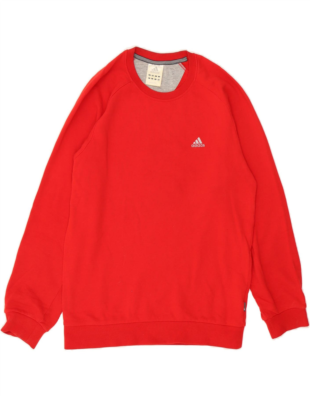 ADIDAS Mens Graphic Sweatshirt Jumper Small Red Cotton Vintage Adidas and Second-Hand Adidas from Messina Hembry 