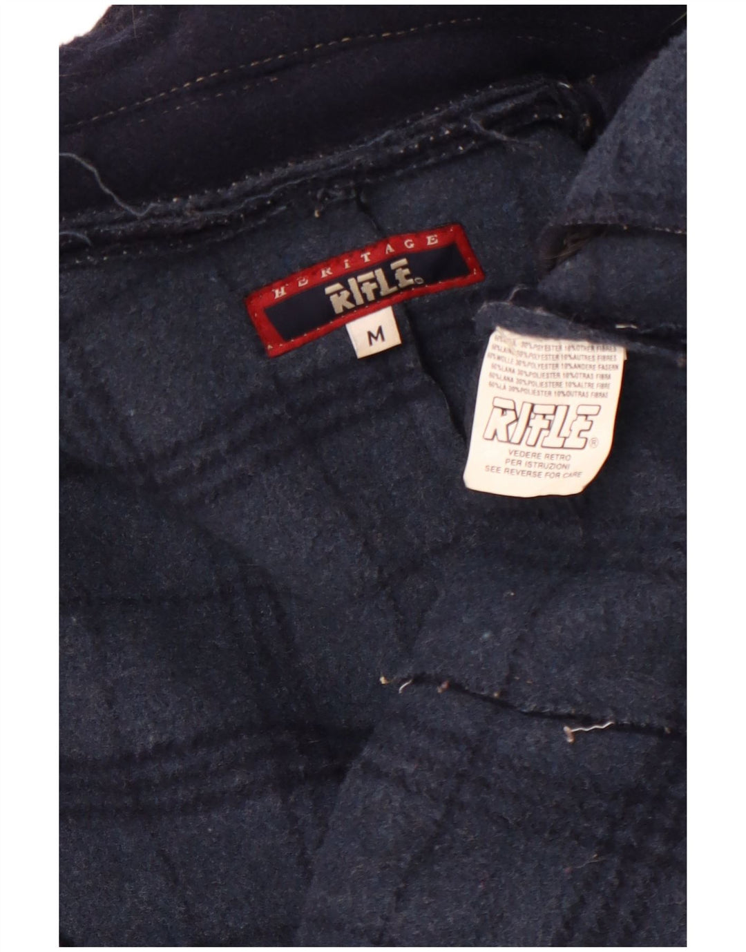 Jaqueta blazer feminina RIFLE militar com peito duplo Reino Unido 14 azul marinho médio