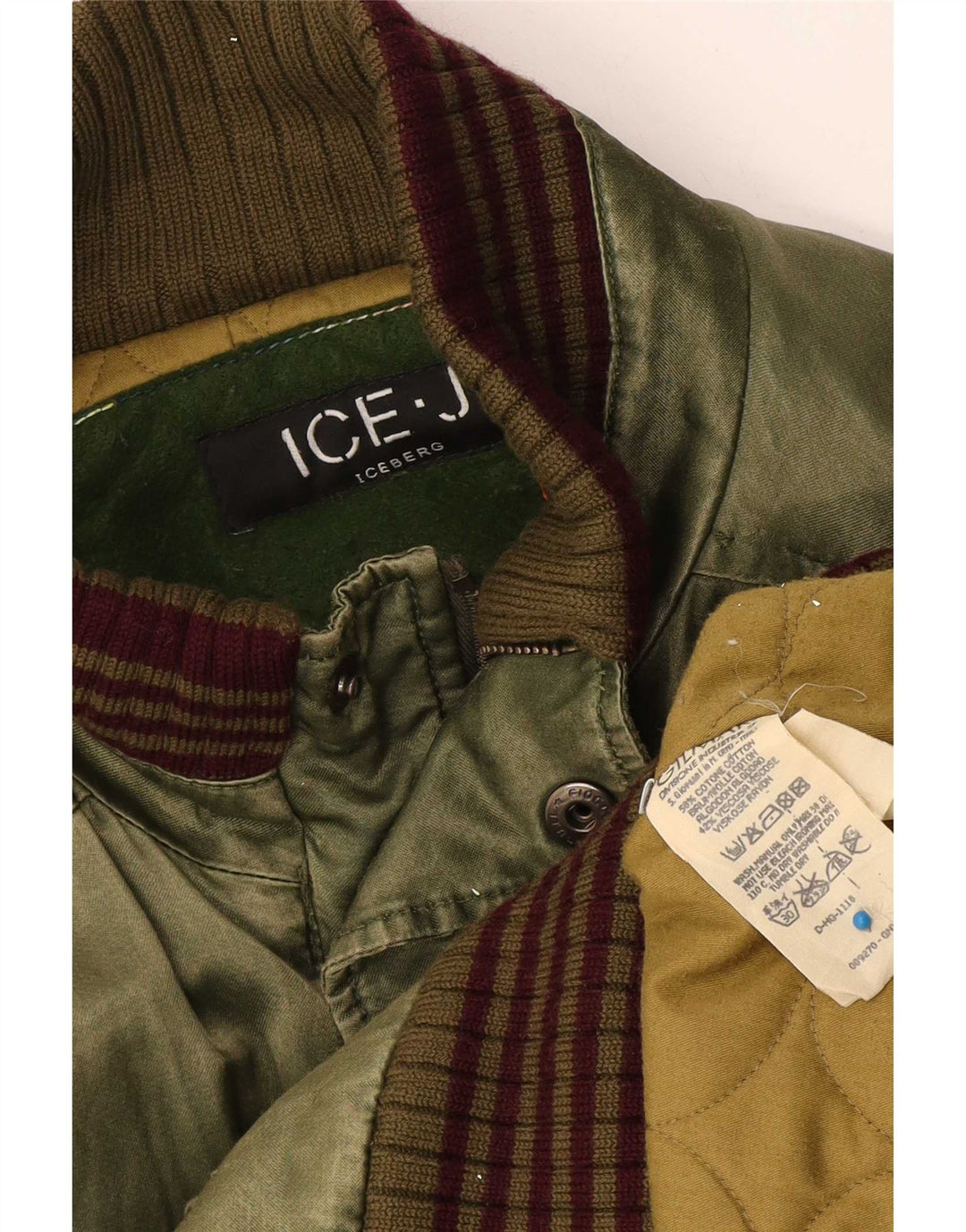 Jaqueta bomber masculina Iceberg Graphic UK 42 XL algodão verde