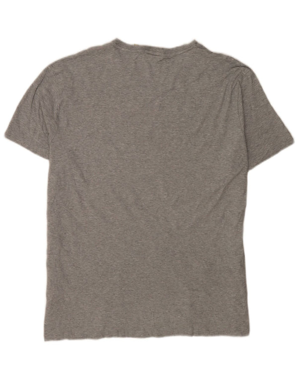 Polo Ralph Lauren Camiseta masculina personalizada Slim Fit Top 2XL algodão manchado cinza