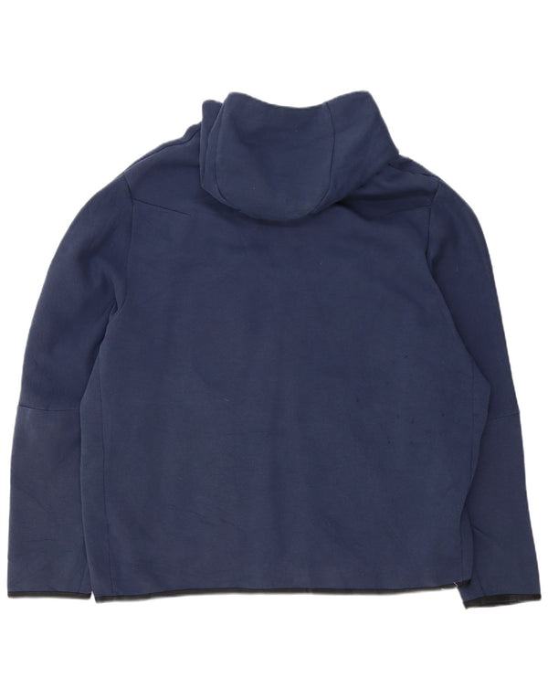 Suéter masculino Nike com capuz e zíper 2XL algodão listrado azul marinho