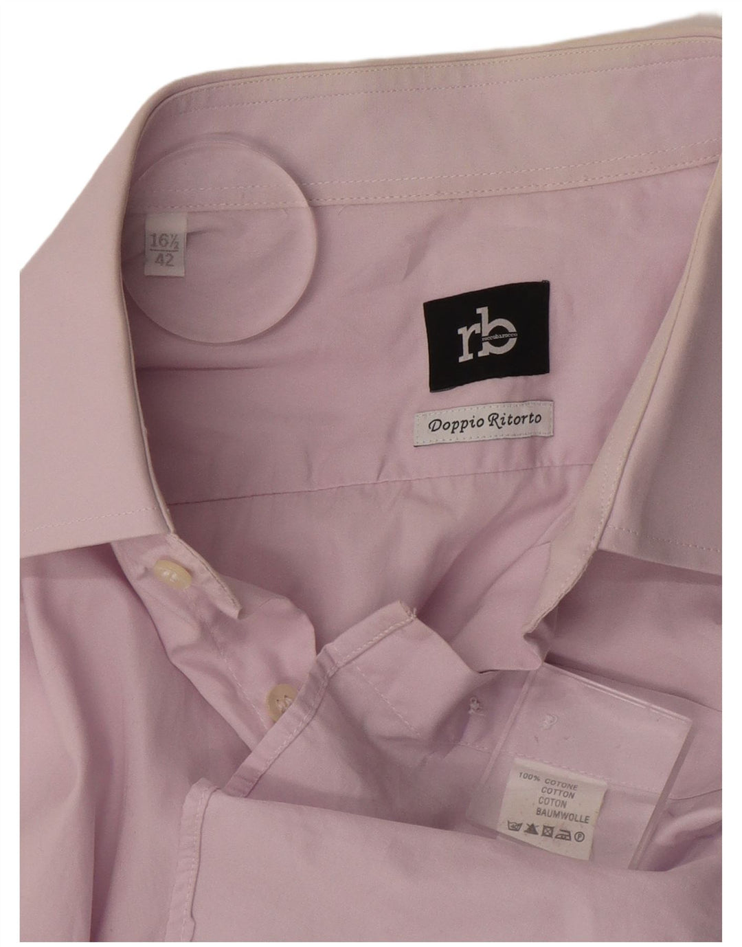 Camisa masculina Roccobarocco tamanho 42 16 1/2 grande algodão roxo