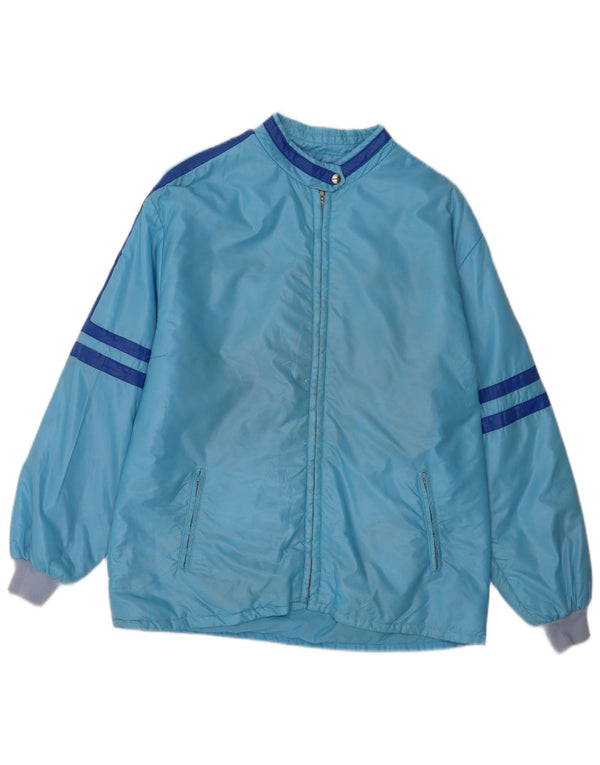 Jaqueta de chuva feminina vintage com capuz UK 16 grande azul esportivo