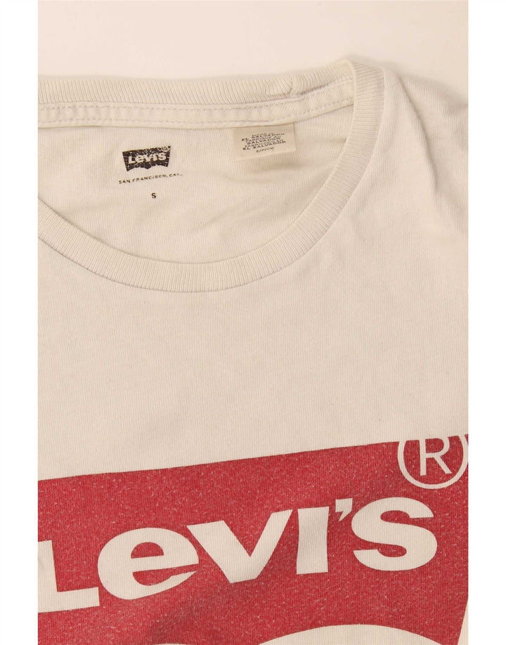 Camiseta feminina Levi's Oversized Graphic UK 10 pequena branca