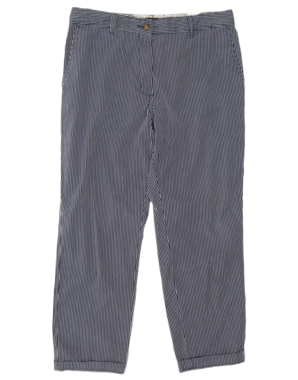 Calças cortadas femininas Marks & Spencer UK 12 médio W32 L25 azul marinho