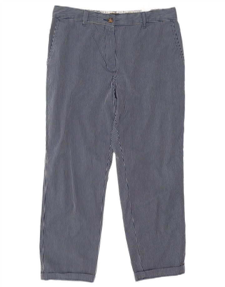Calças cortadas femininas Marks & Spencer UK 12 médio W32 L25 azul marinho