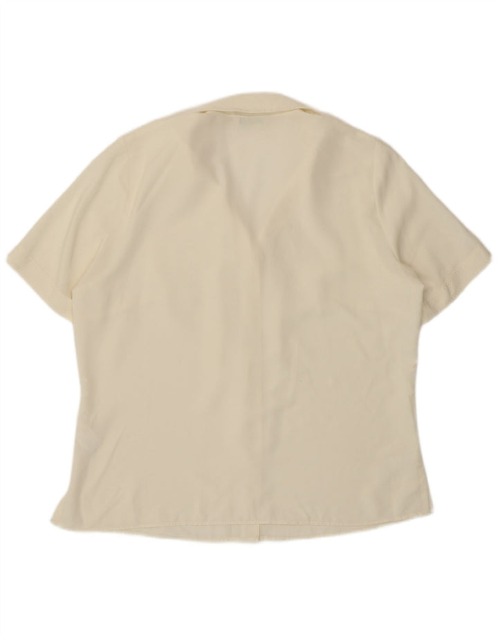Camisa feminina de manga curta Marks & Spencer UK 18 XL branco