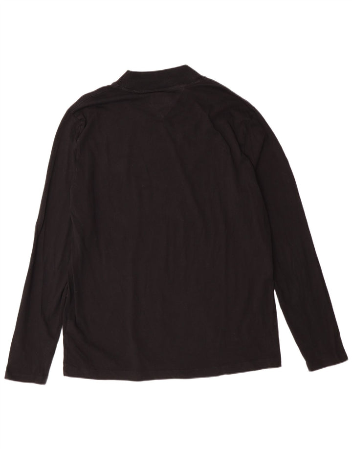 Tommy Hilfiger Mens Top Manga Longa XL Algodão Preto