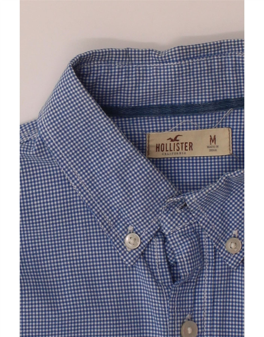 HOLLISTER Mens Shirt Medium Blue Check Cotton Vintage Hollister and Second-Hand Hollister from Messina Hembry 