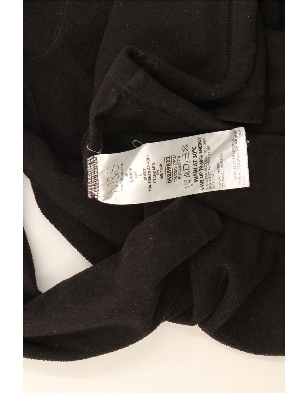 Jaqueta de lã masculina Marks & Spencer Reino Unido 40 grande poliéster preto