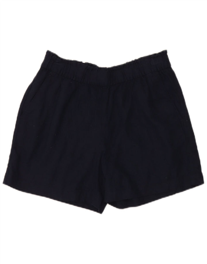 Shorts casuais femininos Marks & Spencer Reino Unido 12 médio W32 linho azul marinho
