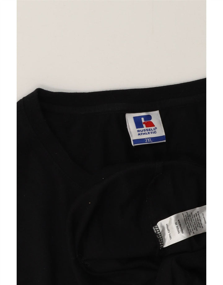 Camiseta gráfica masculina RUSSELL ATLÉTICA Top 2XL algodão preto
