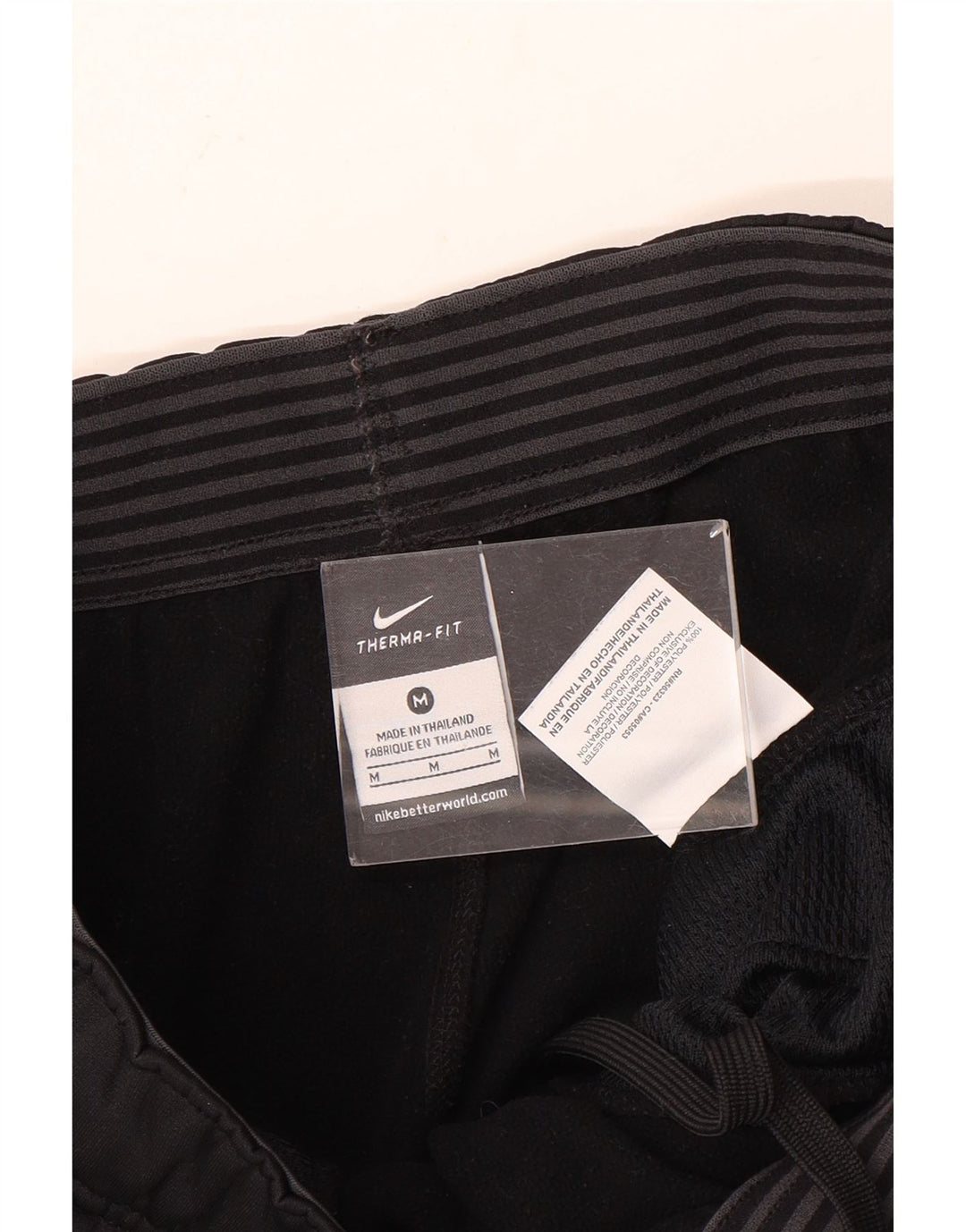 Calça de treino masculina Nike Therma-Fit poliéster preto médio