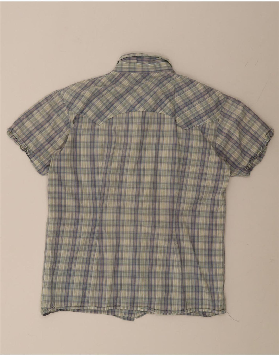 Camisa masculina de manga curta LEE grande algodão xadrez multicolorido