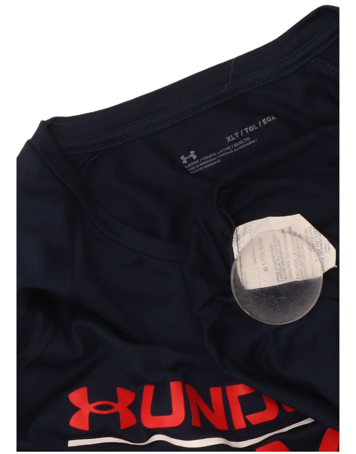 Camiseta masculina com estampa alta UNDER ARMOUR XL azul marinho poliéster