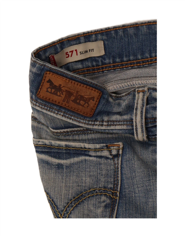 Calça jeans feminina Levi's 571 cintura baixa slim W26 L34 azul