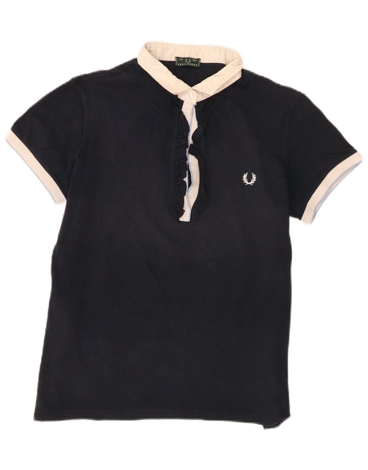 Camisa pólo feminina Fred Perry XL algodão azul marinho