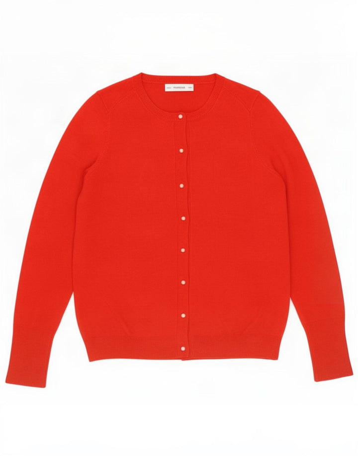 Suéter cardigã feminino Zara Reino Unido 12 viscose vermelha média