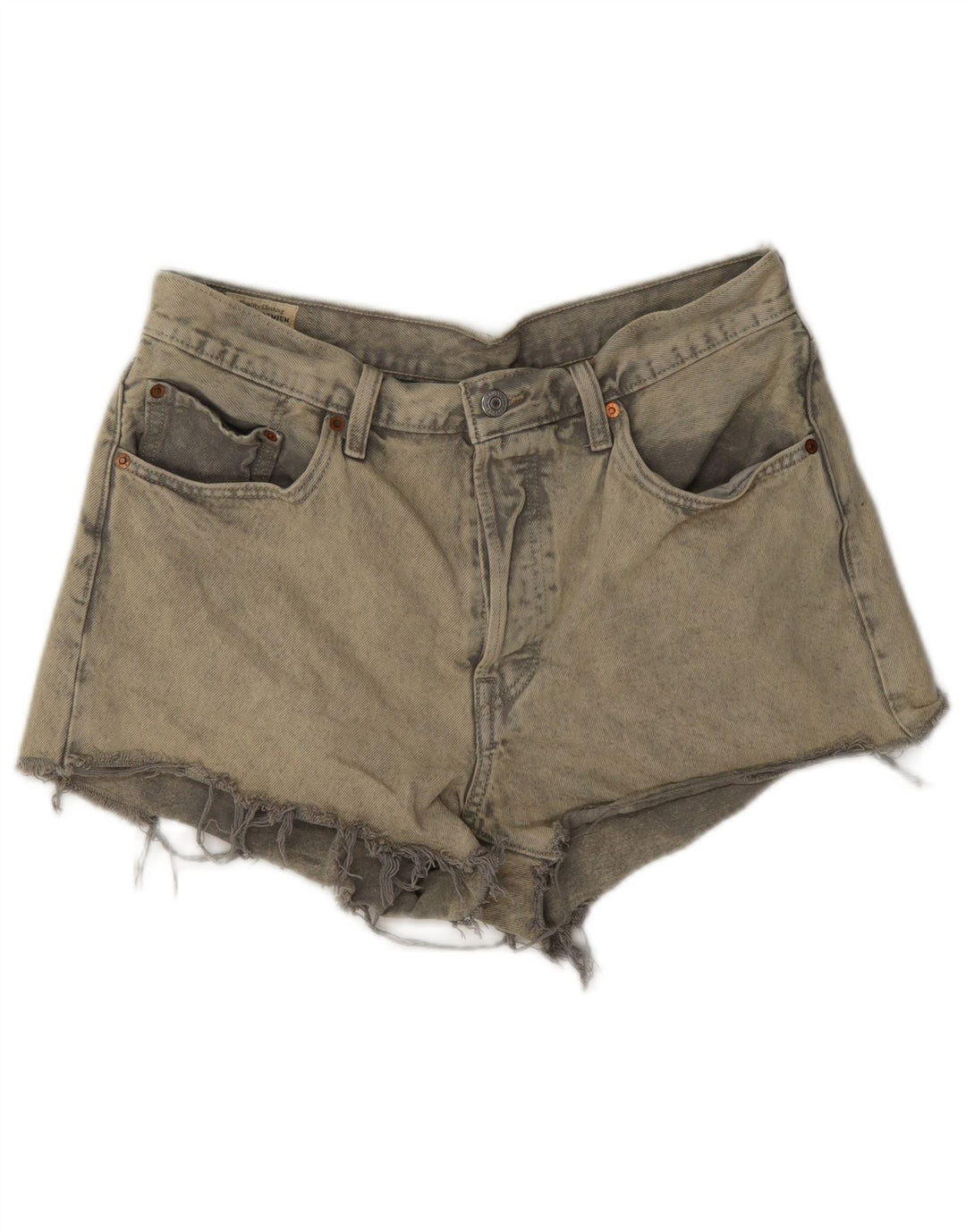 Shorts jeans feminino Levi's 501 W30 cinza médio