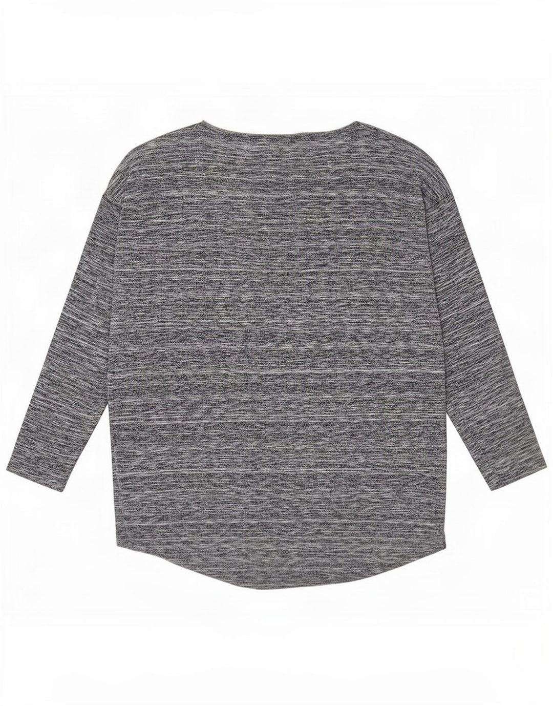 Top feminino Phase Eight de manga comprida UK 12 viscose manchada cinza médio