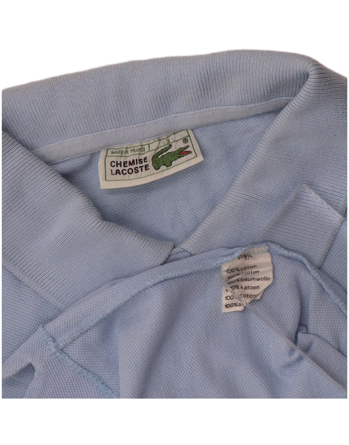 Camisa polo masculina Lacoste tamanho 3 pequeno algodão azul