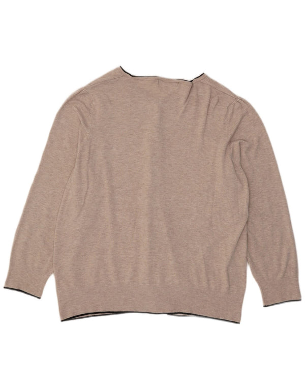 Suéter cardigã feminino Marks & Spencer UK 24 4XL bege viscose